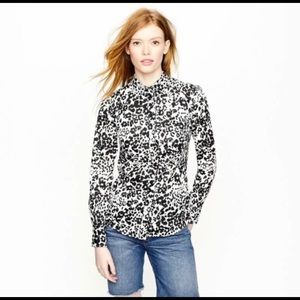 J. Crew Animal Print Cotton Voile Blouse